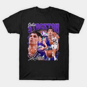John Stockton Basketball LegendBootleg T shirt retro vintage vtg